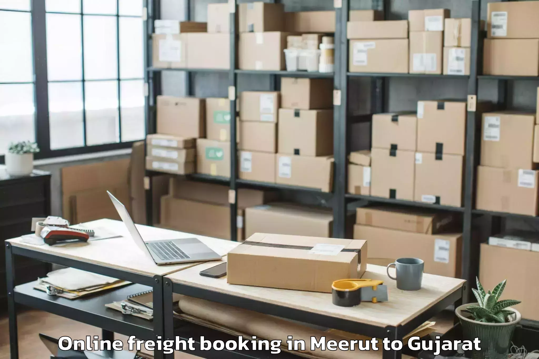 Top Meerut to Kadodara Online Freight Booking Available